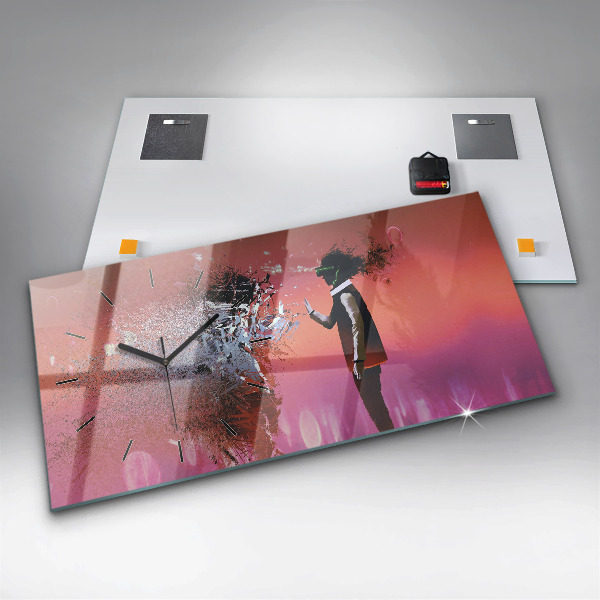 Zegar ścienny poziomy Cyberprzestrzeń