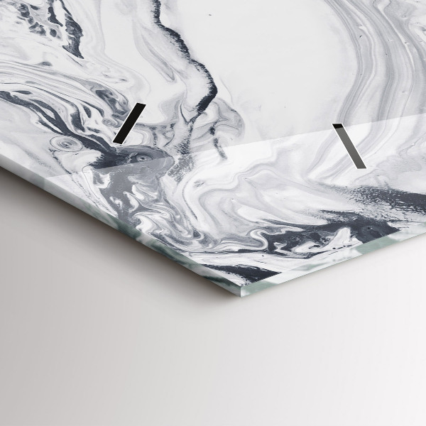 Zegar ścienny poziomy Abstrakcja Tusz Marmur