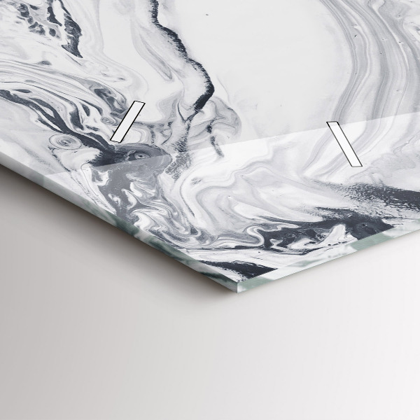 Zegar ścienny poziomy Abstrakcja Tusz Marmur