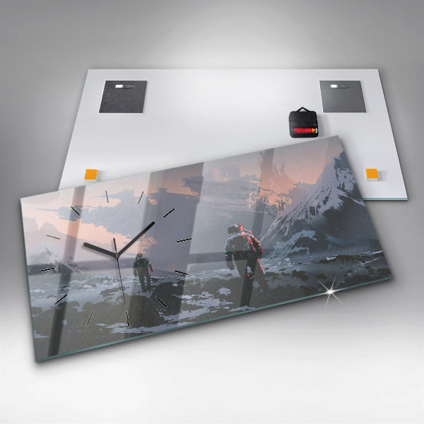 Zegar ścienny poziomy Astronauci Mleczna Droga