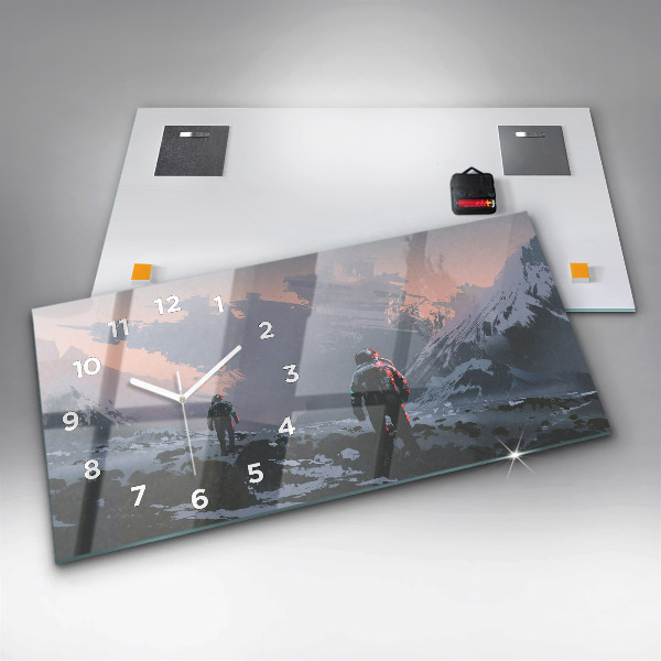 Zegar ścienny poziomy Astronauci Mleczna Droga