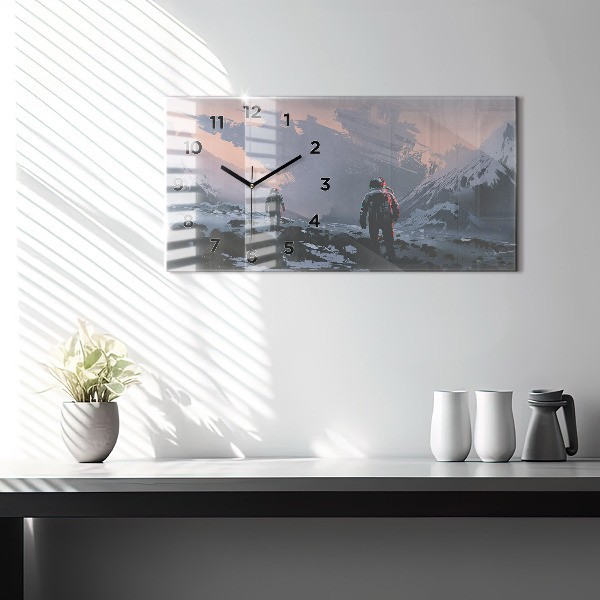 Zegar ścienny poziomy Astronauci Mleczna Droga