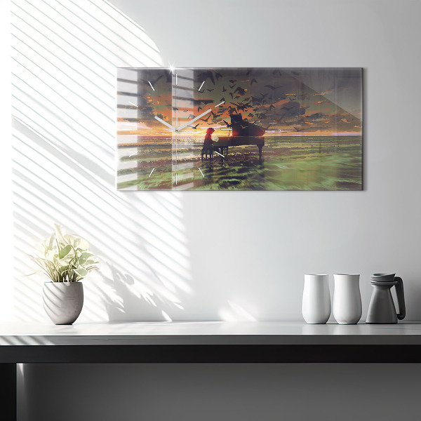 Zegar ścienny poziomy Koncert na plaży