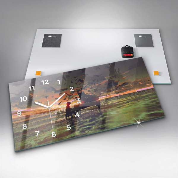 Zegar ścienny poziomy Koncert na plaży