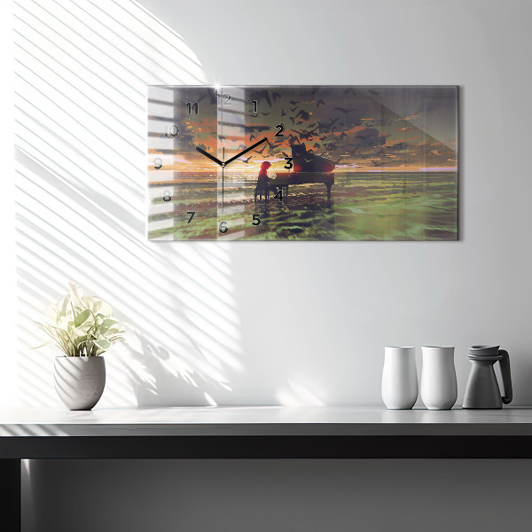 Zegar ścienny poziomy Koncert na plaży