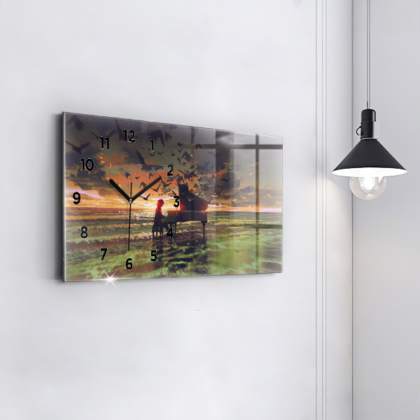 Zegar ścienny poziomy Koncert na plaży