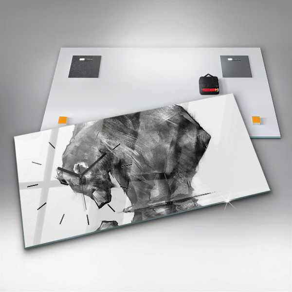 Zegar ścienny poziomy Rysunkowy niedźwiedź