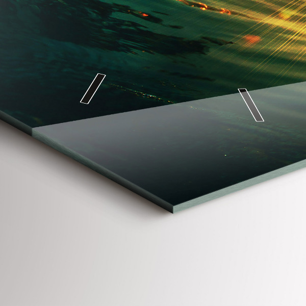 Zegar ścienny poziomy Perspektywa Fal Zachód Słońca