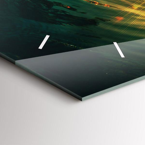 Zegar ścienny poziomy Perspektywa Fal Zachód Słońca