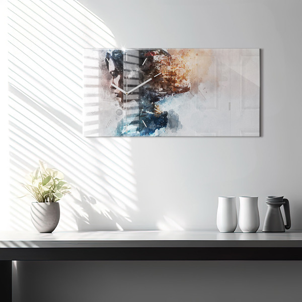 Zegar ścienny poziomy Przeszłość Z Tyłu Głowy