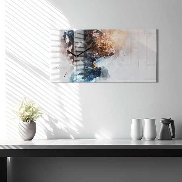 Zegar ścienny poziomy Przeszłość Z Tyłu Głowy