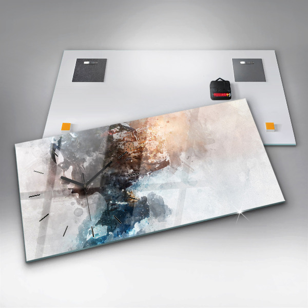 Zegar ścienny poziomy Przeszłość Z Tyłu Głowy