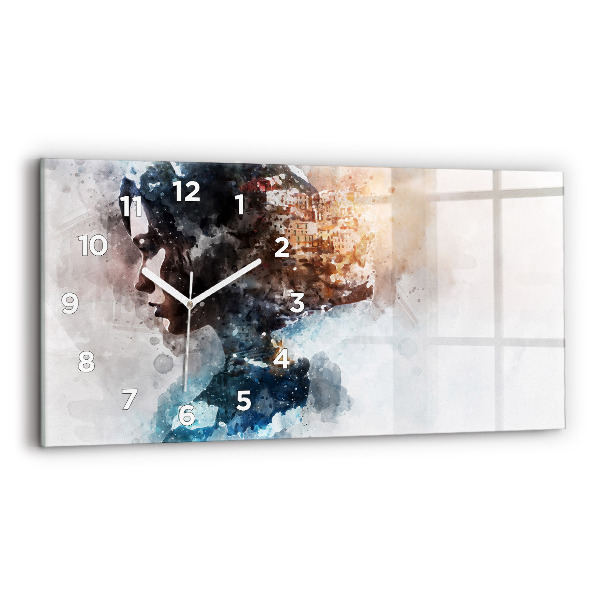 Zegar ścienny poziomy Przeszłość Z Tyłu Głowy