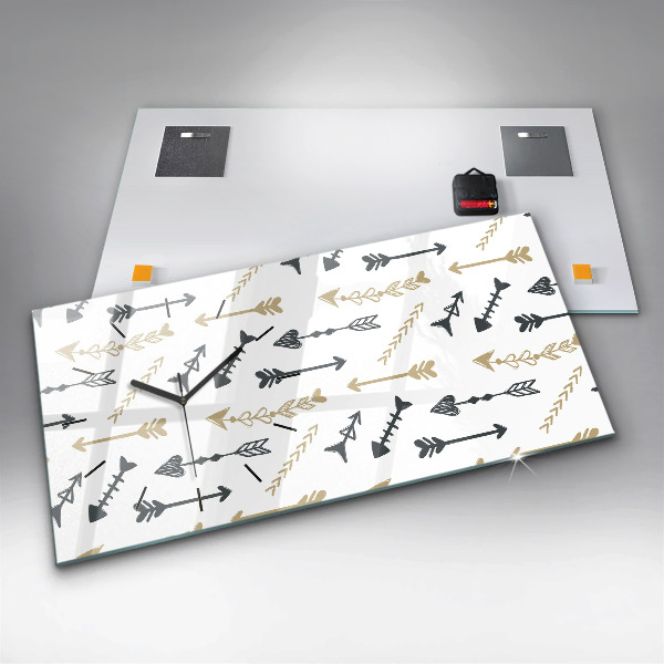 Zegar ścienny poziomy Geometryczny wzór hipsterski