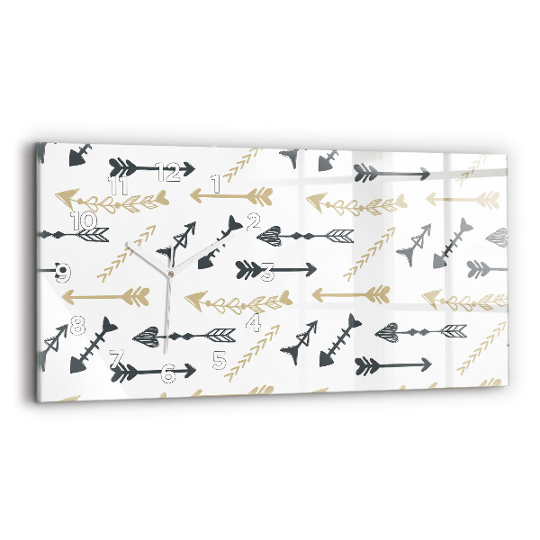 Zegar ścienny poziomy Geometryczny wzór hipsterski