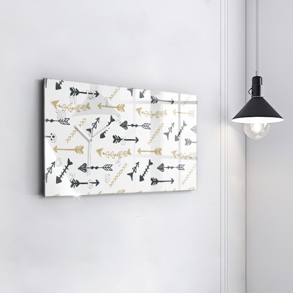 Zegar ścienny poziomy Geometryczny wzór hipsterski