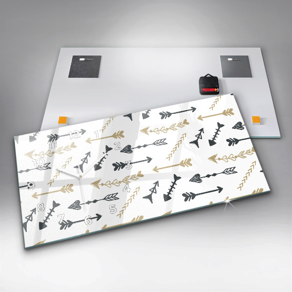 Zegar ścienny poziomy Geometryczny wzór hipsterski