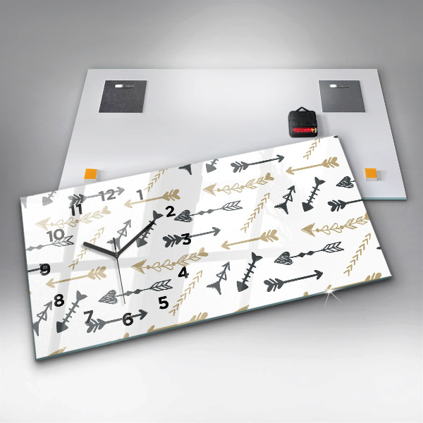 Zegar ścienny poziomy Geometryczny wzór hipsterski