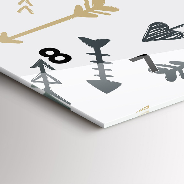 Zegar ścienny poziomy Geometryczny wzór hipsterski