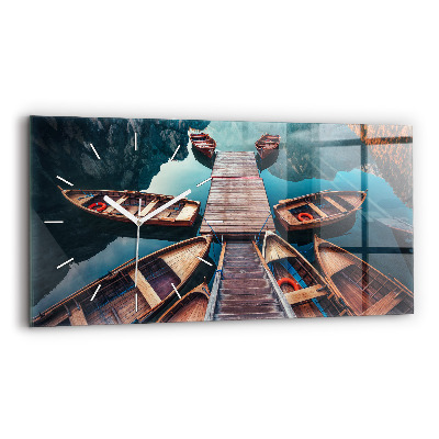 Zegar szklany poziomy Pomost i Jezioro