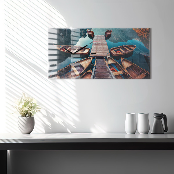 Zegar szklany poziomy Pomost i Jezioro