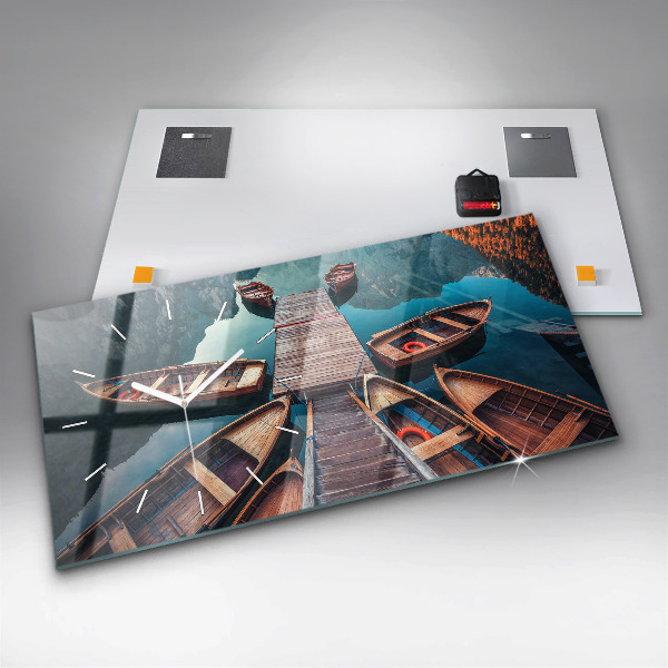 Zegar szklany poziomy Pomost i Jezioro