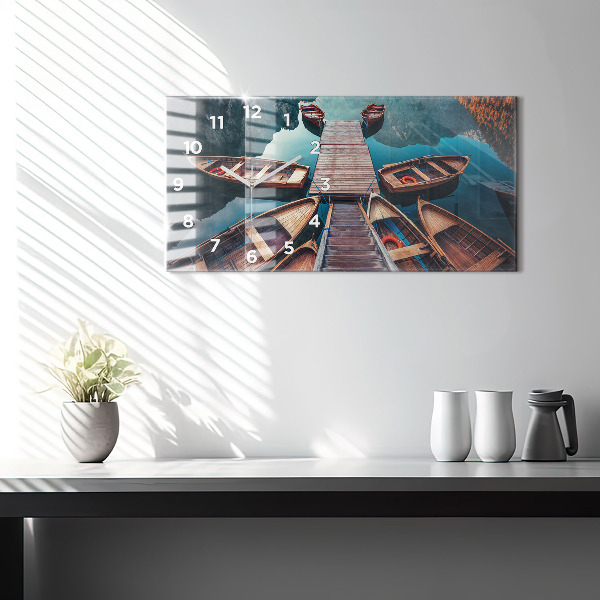 Zegar szklany poziomy Pomost i Jezioro