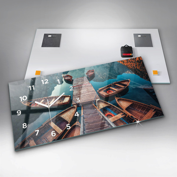 Zegar szklany poziomy Pomost i Jezioro