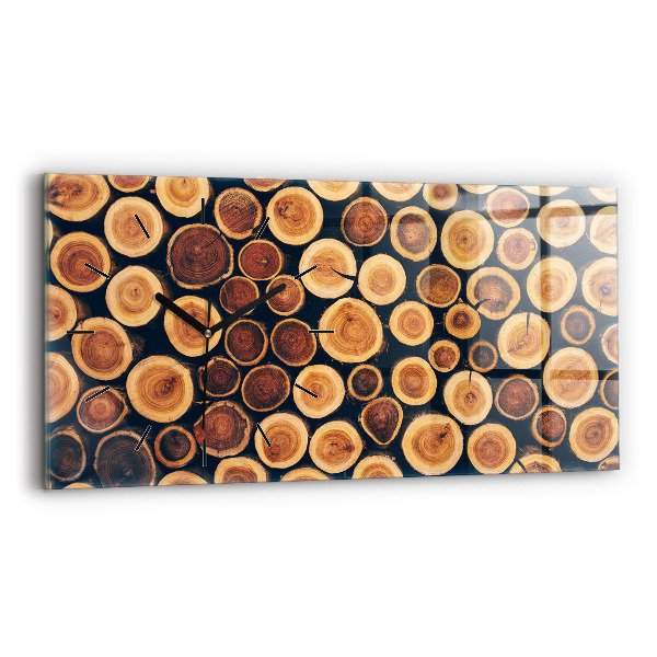 Zegar szklany poziomy Drewno