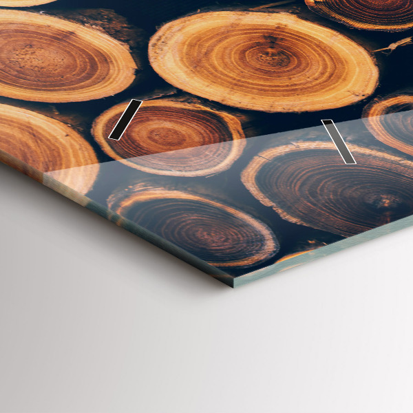 Zegar szklany poziomy Drewno