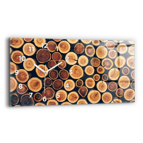 Zegar szklany poziomy Drewno