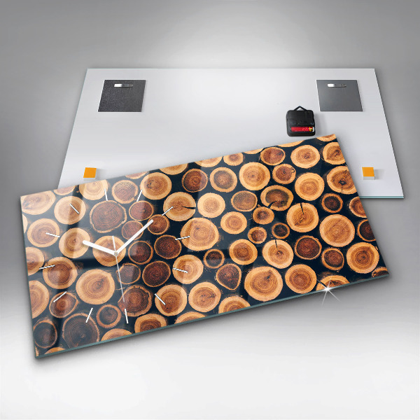 Zegar szklany poziomy Drewno