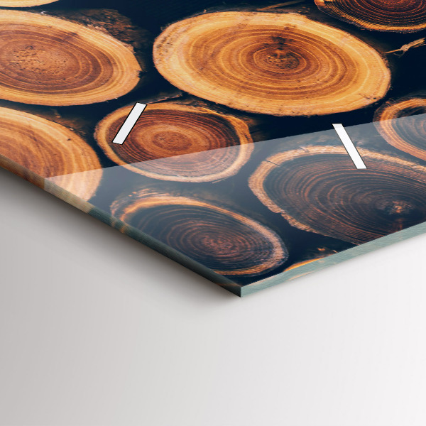 Zegar szklany poziomy Drewno