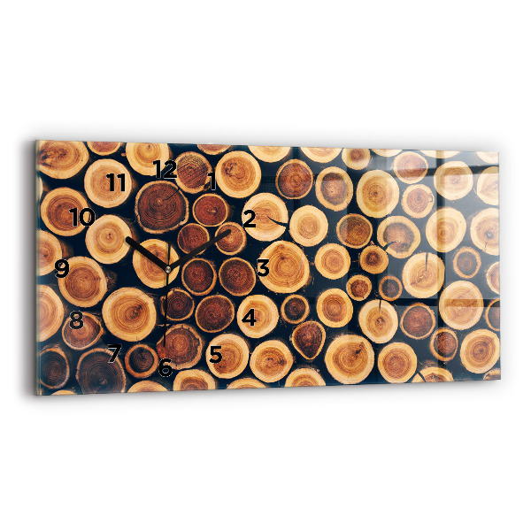 Zegar szklany poziomy Drewno