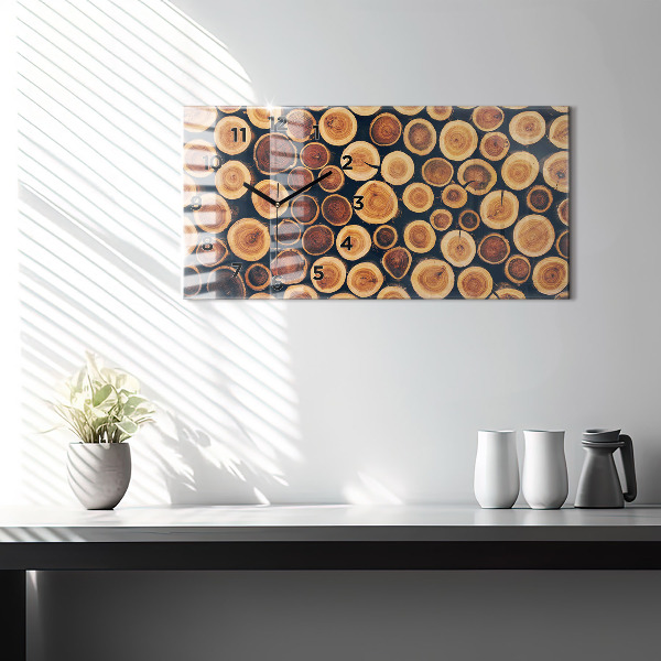 Zegar szklany poziomy Drewno