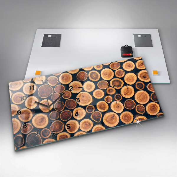 Zegar szklany poziomy Drewno