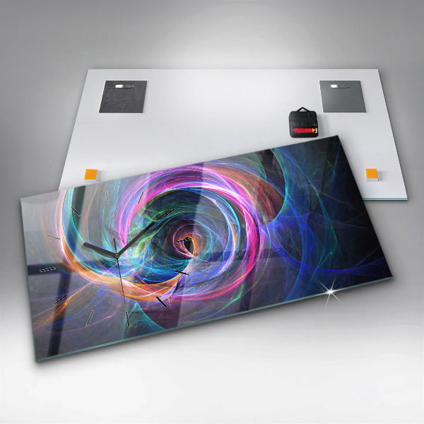 Zegar szklany poziomy Kolorowy Fraktal