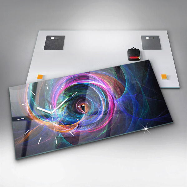 Zegar szklany poziomy Kolorowy Fraktal