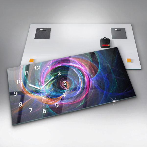 Zegar szklany poziomy Kolorowy Fraktal