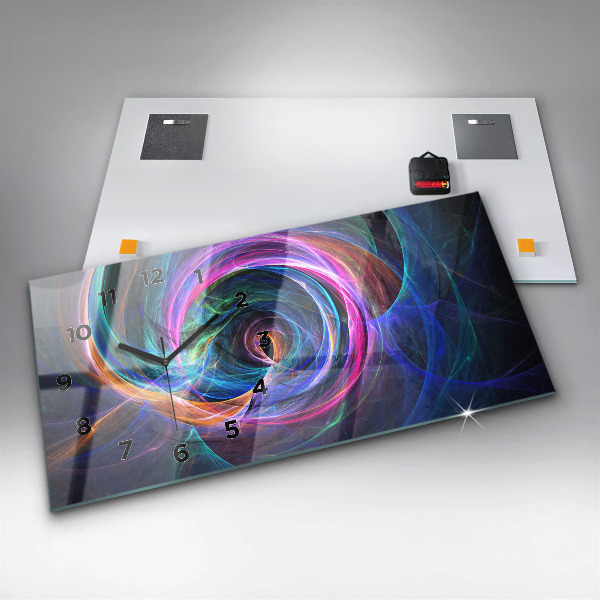 Zegar szklany poziomy Kolorowy Fraktal