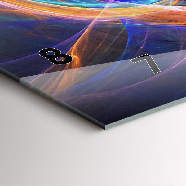 Zegar szklany poziomy Kolorowy Fraktal