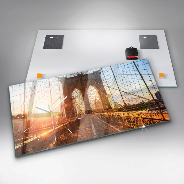 Zegar szklany poziomy Most Brookliński NYC
