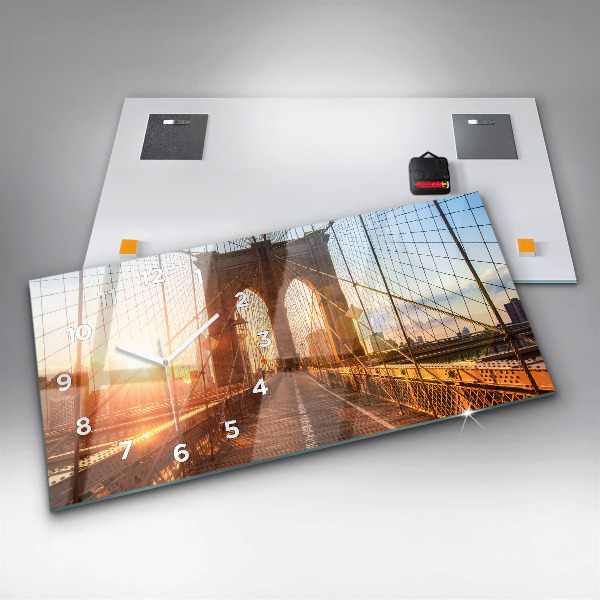 Zegar szklany poziomy Most Brookliński NYC
