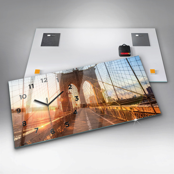 Zegar szklany poziomy Most Brookliński NYC