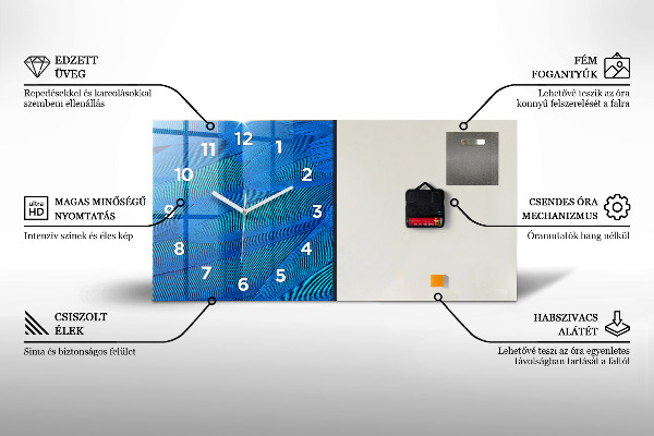 Zegar szklany poziomy Abstrakcja