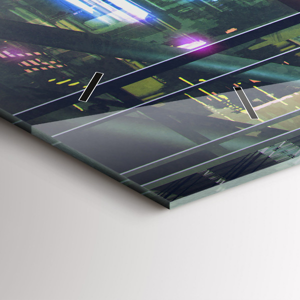 Zegar szklany poziomy Cyber Punk