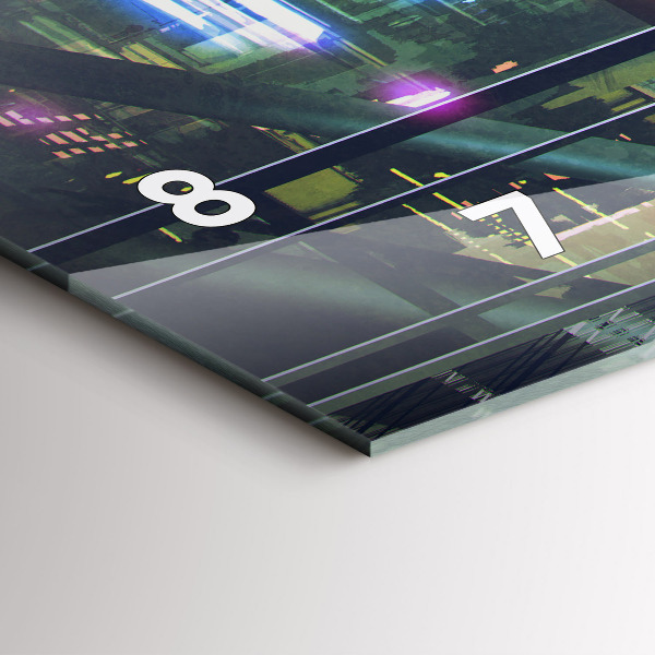 Zegar szklany poziomy Cyber Punk