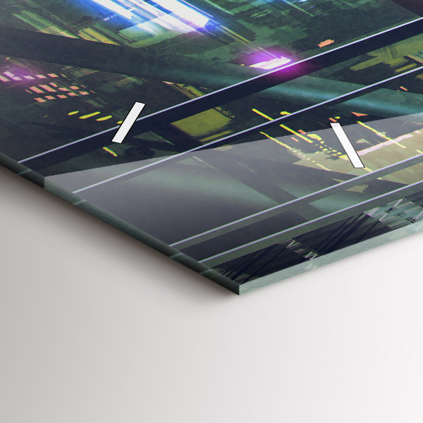 Zegar szklany poziomy Cyber Punk