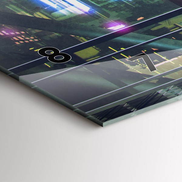 Zegar szklany poziomy Cyber Punk