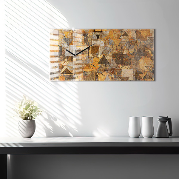 Zegar szklany poziomy Kształty Geometryczne